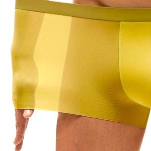 Sexy Men's Ice Silk Breathable Comfortable Boxer Briefs Underwear- Gold Color M